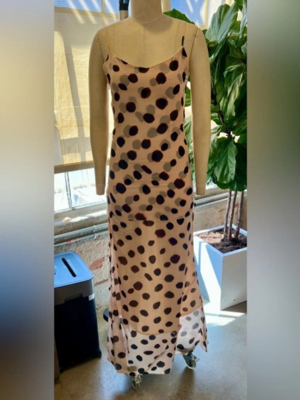 Printed Slip Maxi Dress in Cream and Brown Rat & Boa inspired style - Picture 6 of 6